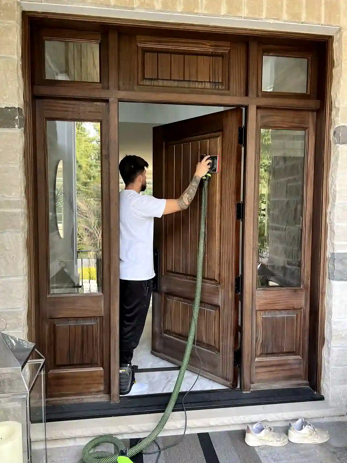 Professional stair refinishing and sanding in Oakville by AC Brothers expert team